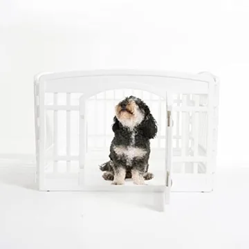 IRIS USA 24" Exercise Pet Playpen with Door for Small Pets