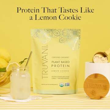 Truvani Vegan Pea Protein Powder - Lemon Cookie Flavor