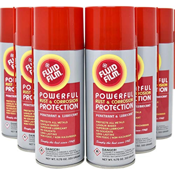 Fluid Film Rust & Corrosion Protection - 6 Pack of 11.75 Oz Sprays for All Surfaces