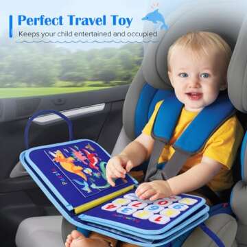 Busy Board, Montessori Toys for 1 2 3 4 Year Old Boy Birthday Gifts, Educational Sensory Toy for Learning Activities Fine Motor Skills, Road Trip Airplane Travel Toys for Toddlers Kids Age 1-3 2-4
