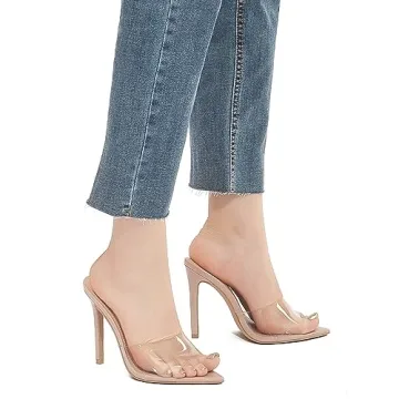 Shion ShaaYii Women Clear Pointed Toe Stiletto Heels