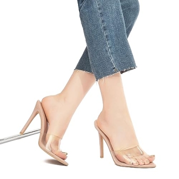 Shion ShaaYii Women Clear Pointed Toe Stiletto Heels