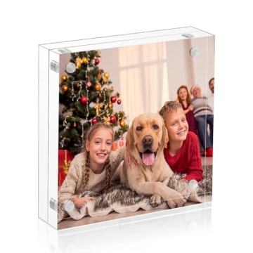 NIUBEE 4x4 Acrylic Picture Frame - Clear & Stylish