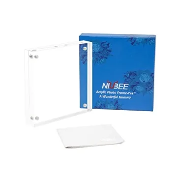 NIUBEE 4x4 Acrylic Picture Frame - Clear & Stylish
