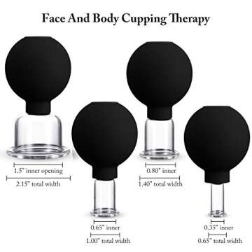 4 Pieces Glass Cupping Set Glass Silicone Cupping Cups Massage Vacuum Suction Cupping Cups for Body ...