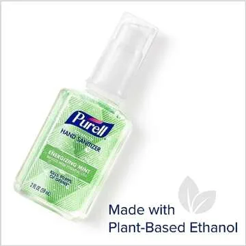 Purell Advanced Hand Sanitizer Gel Infused with Essential Oils, Energizing Mint, 2 fl oz Travel-Size Pump Bottle (Pack of 6) – 3907-04-EC