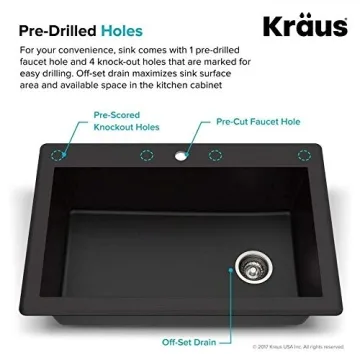 Kraus Forteza Black Granite Kitchen Sink - Stylish & Durable