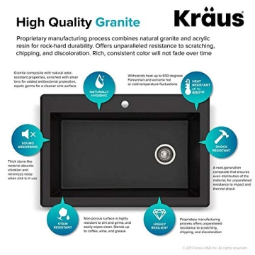 Kraus Forteza Black Granite Kitchen Sink - Stylish & Durable