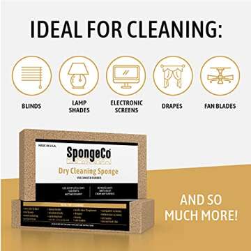 SpongeCo - Dry Cleaning Soot Eraser Sponge - Pet Hair, Smoke, Soot, Dust and Dirt Remover - 3x6 Double, One Unit