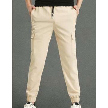 Boys Quick-Dry Cargo Jogger Pants for Outdoor Fun