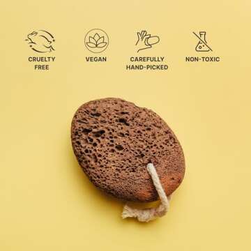 Pumice Stone for Feet - Natural Lava Stone Foot Exfoliator, Callus Remove for Feet, Hands & Dead Skin, Foot Scrubber for Pedicure & Cracked Heels, Strong & Durable Design for Smooth & Soft Feets