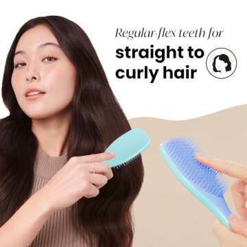 Tangle Teezer Ultimate Detangler Hairbrush for Wet & Dry Hair, Eliminates Knots & Reduces Breakage for All Hair Types, Denim Blues