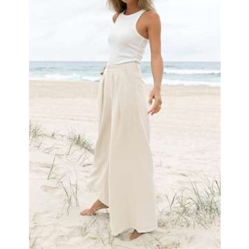 Kocowoo Women's High Waist Casual Wide Leg Palazzo Pants, Dress Pants for Women, Work Pants with Poc...