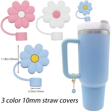 Tovly 6PCS Cute Straw Cover for Stanley Cups Accessories