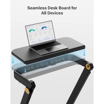 UREVO 3-in-1 Foldable Treadmill with Desk Feature