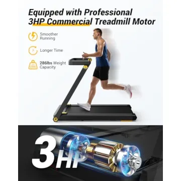 UREVO 3-in-1 Foldable Treadmill with Desk Feature