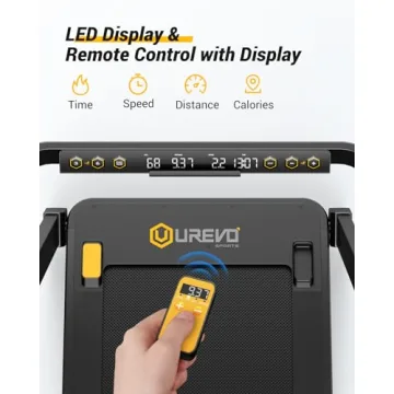 UREVO 3-in-1 Foldable Treadmill with Desk Feature