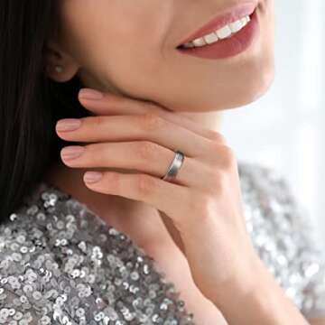 King Will BASIC 6mm Mens Titanium Wedding Ring Brushed Finished Wedding Band Comfort Fit Stepped Edge 8