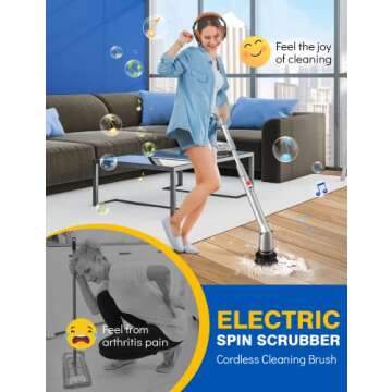 Rechargeable Cordless Spin Scrubber for Effortless Cleaning
