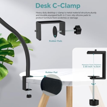 Heavy Duty Microphone Stand with Flexible Gooseneck Arm