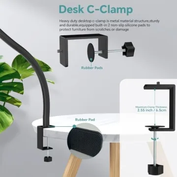 Heavy Duty Microphone Stand with Flexible Gooseneck Arm