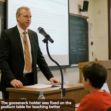 Heavy Duty Microphone Stand with Flexible Gooseneck Arm