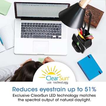 OttLite Merge LED Desk Lamp - Wireless Charging & Eye Comfort