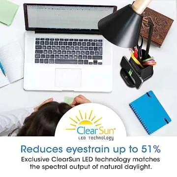 OttLite Merge LED Desk Lamp - Wireless Charging & Eye Comfort