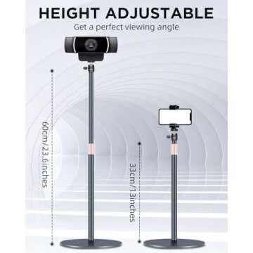 Nycetek Webcam Tripod with 360° Rotatable Ballhead