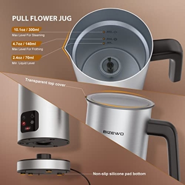 BIZEWO Electric Milk Frother for Coffee and Hot Drinks