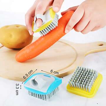 3 Pieces Vegetable Brush Potato Scrubber Vegetable Scrubber for Food Flexible Bristles Kitchen Brush...