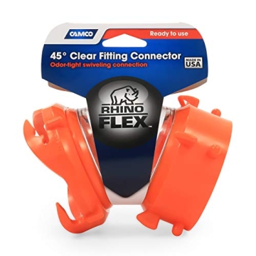 Camco RhinoFLEX Clear 45-Degree Sewer Hose Fitting