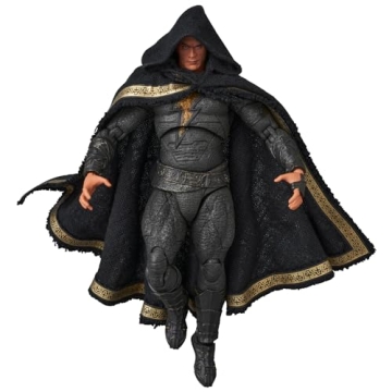 Collectible Medicom DC Black Adam MAFEX Action Figure with Accessories and Interchangeable Heads