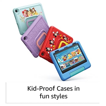 Amazon Fire HD 8 Kids tablet, ages 3-7. Top-selling 8" kids tablet on Amazon - 2023. Ad-free content with parental controls included, 13-hr battery, 32 GB, Purple
