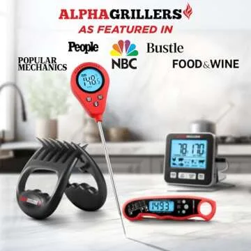 Alpha Grillers Meat Thermometer Digital Food Thermometer for Cooking Grilling Bread and Air Fryer Kitchen Gadgets - Gifts for Him Gifts for Dad Men