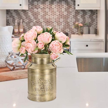 Gold Vintage Metal Flower Vase, 8.5" Handcrafted Decor