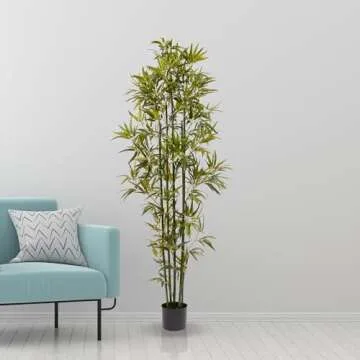 Artificial Bamboo Tree - 6FT Fake Plant with Adjustable Leaves and Pot - Faux Plants Indoor for Home, Restaurant, or Office Décor by Pure Garden