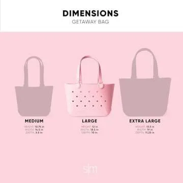 Simple Modern Beach Bag Rubber Tote | Waterproof Large Tote Bag with Zipper Pocket for Beach, Pool Boat, Groceries, Sports | Getaway Bag Collection | Blush