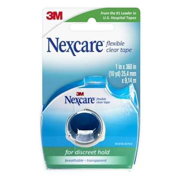 Nexcare Flexible Clear Tape, Waterproof Transparent Medical Tape, Secures Dressings and Catheter Tub...