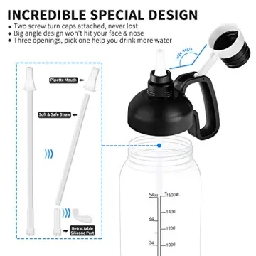 64 OZ Motivational Water Bottle with Straw and Handle