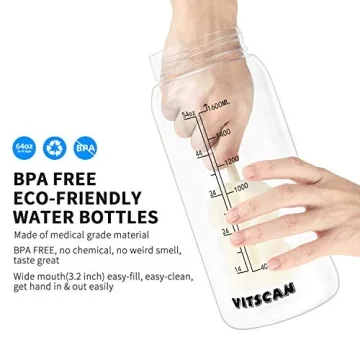 64 OZ Motivational Water Bottle with Straw and Handle