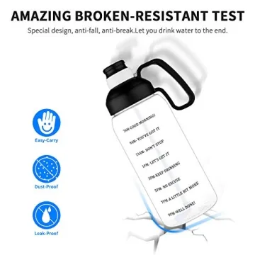 64 OZ Motivational Water Bottle with Straw and Handle