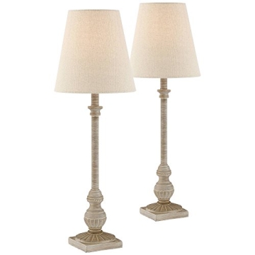 Regency Hill Loreno Traditional Country Cottage Buffet Table Lamps 24" Tall Skinny Set of 2 Antique ...