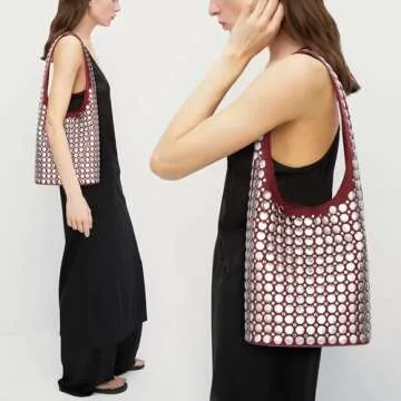 YFGBCX Vegan Leather Tote Bag Studded Purses for Women Y2K Purse Fall Hobo Bag Portuguese Stud Shoul...