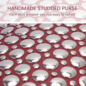 YFGBCX Vegan Leather Tote Bag Studded Purses for Women Y2K Purse Fall Hobo Bag Portuguese Stud Shoulder Handbag