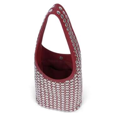 YFGBCX Vegan Leather Tote Bag Studded Purses for Women Y2K Purse Fall Hobo Bag Portuguese Stud Shoulder Handbag