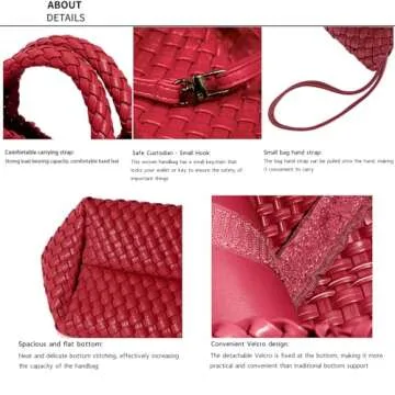 Stylish Vegan Leather Woven Bag for Women