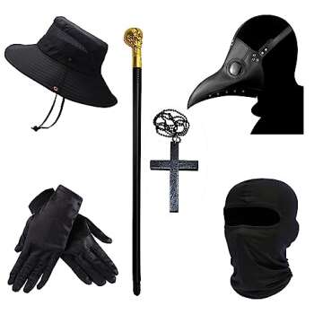 Wakejoy Plague Doctor Costume for Kids - 7 in 1 Halloween Set