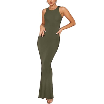 REORIA Women's Summer Elegant Halter Neck Maxi Dress for Wedding Guests