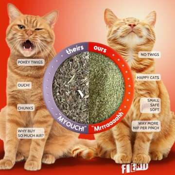 Fiend Catnip +SilverVine for Cats | Bulk/Refill Cat Rescue Pack 1⅛ Cup | Safety-Cut Premium Cat Ni...